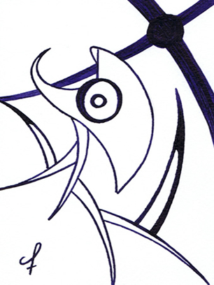 Look at me – India ink drawing