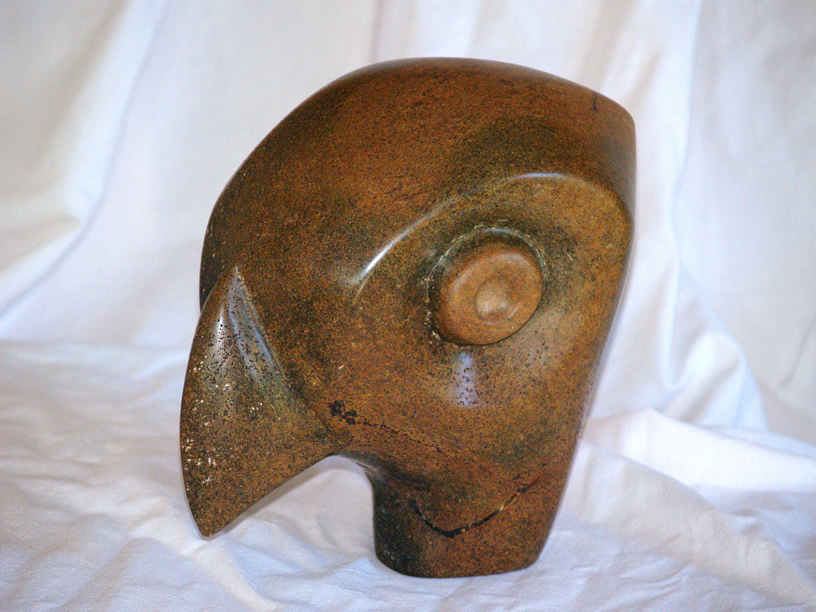 Lost Head - Steatite sculpture by Olivier Cornil
