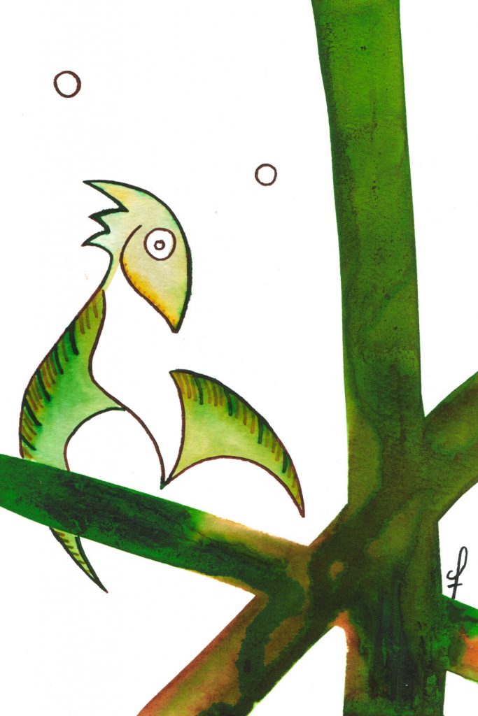 One day, One drawing - Day 006 : Dragon Bird - Ink drawing by Olivier Cornil