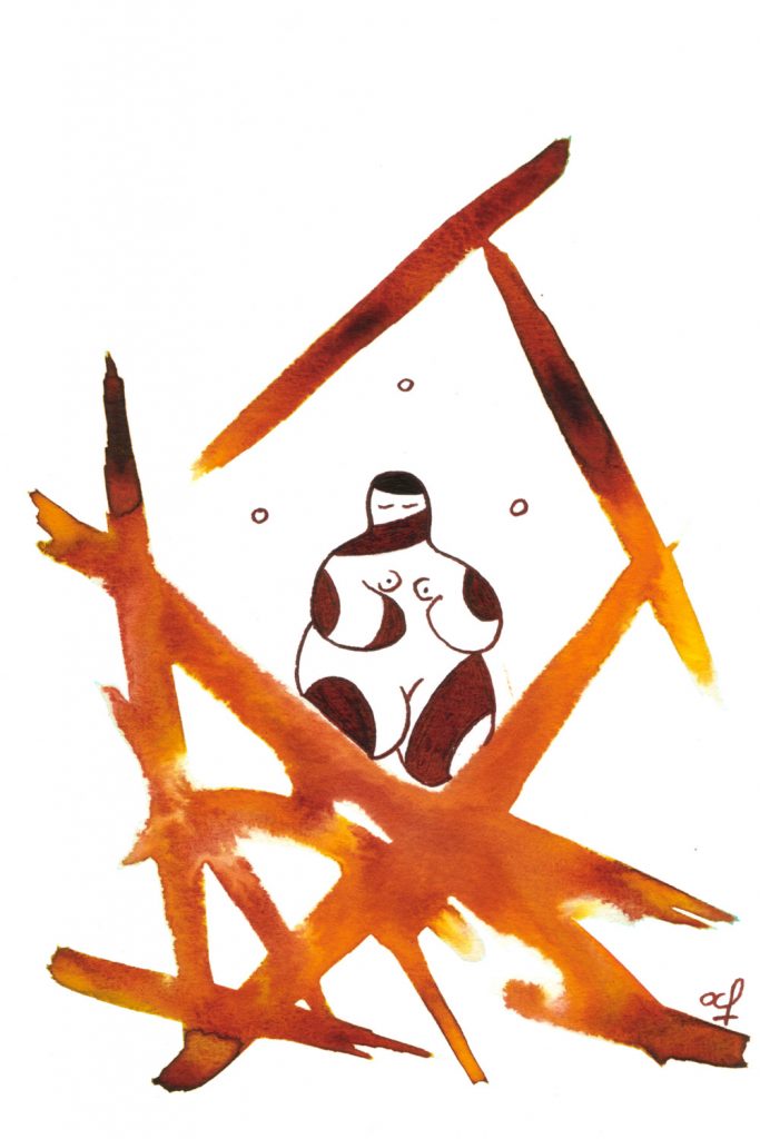 One day, One drawing - Day 018 : riddle solved - Ink drawing by Olivier Cornil