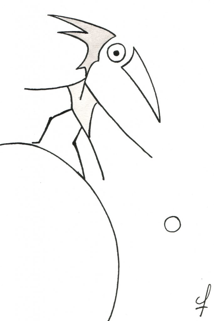 One day, One drawing - Day 025 : Balance - Ink drawing by Olivier Cornil