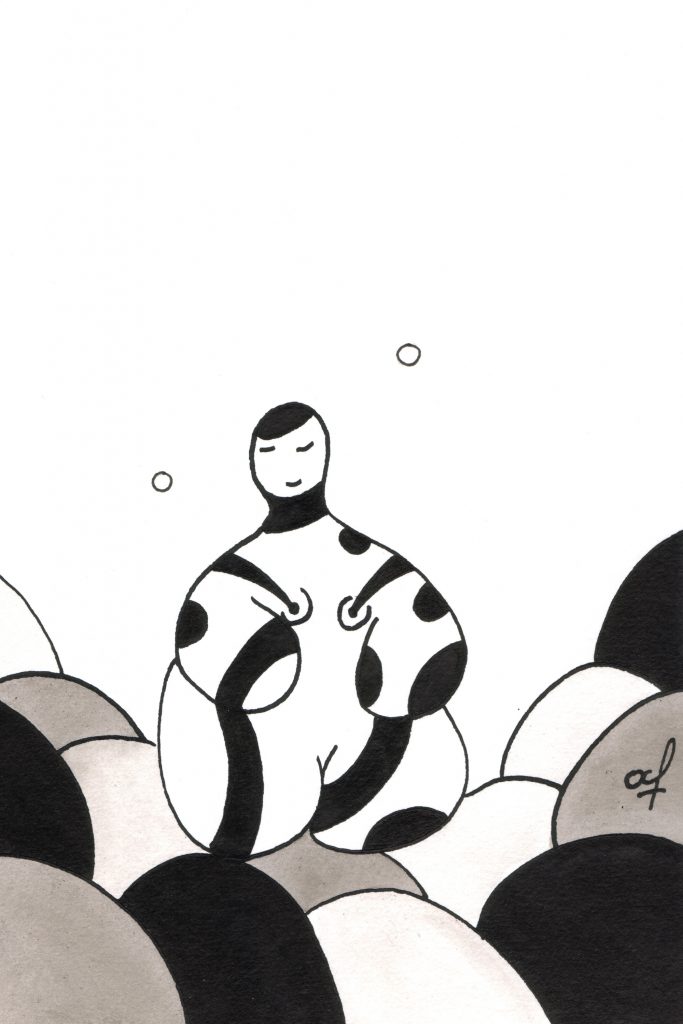 One day, One drawing - Day 027 : Cocoon - Ink drawing by Olivier Cornil