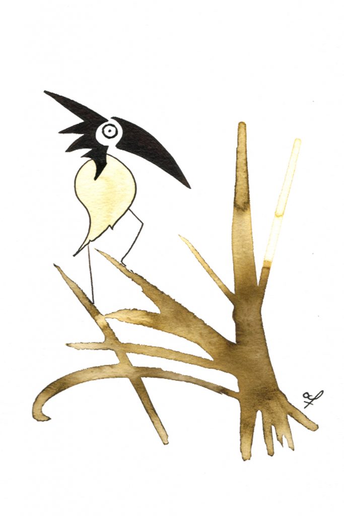 One day, One drawing - Day 028 : Dominant position - Ink drawing by Olivier Cornil