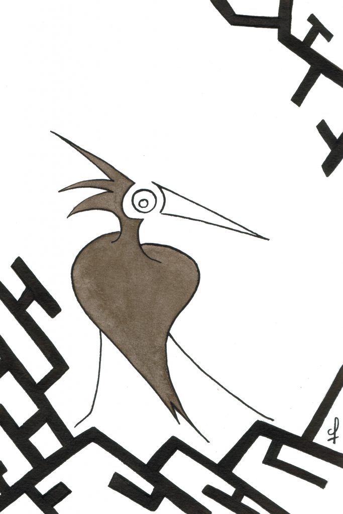 One day, One drawing - Day 029 : No regrets, no remorse - Ink drawing by Olivier Cornil