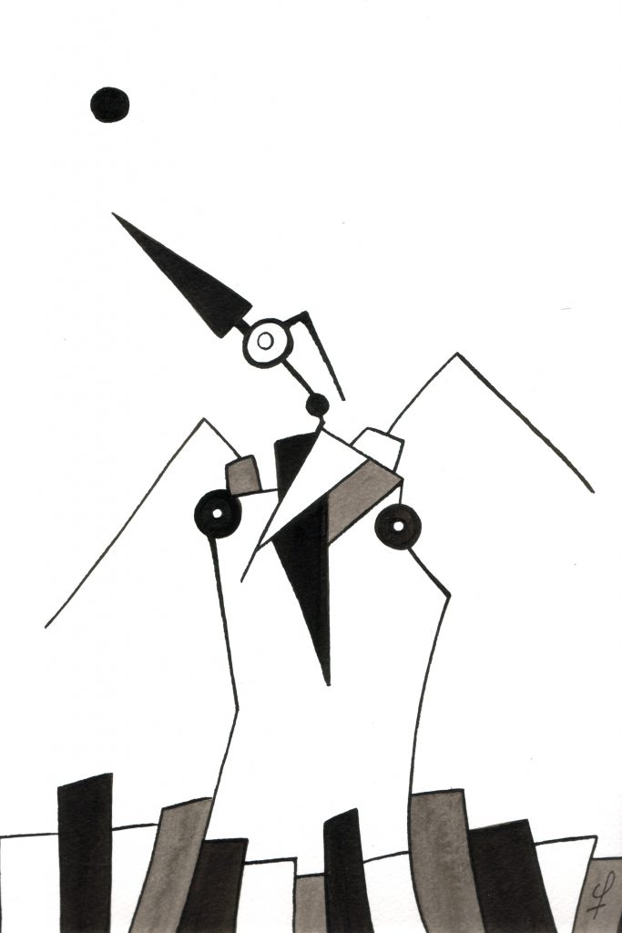 One day, One drawing - Day 031 : Black lines - Ink drawing by Olivier Cornil