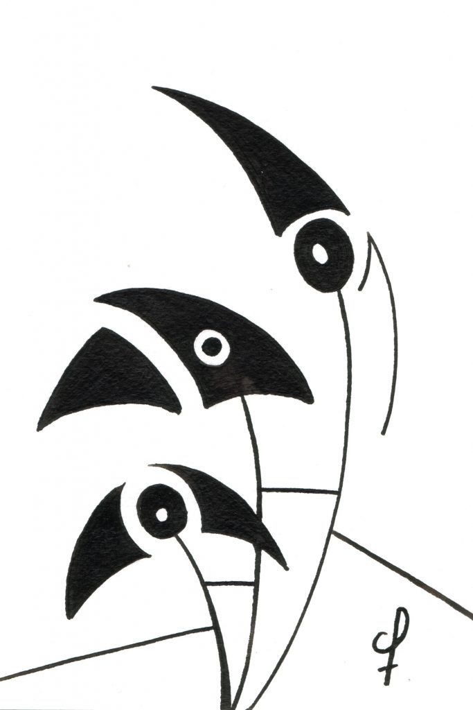 One day, One drawing - Day 034 : Back to school soon - Ink drawing by Olivier Cornil