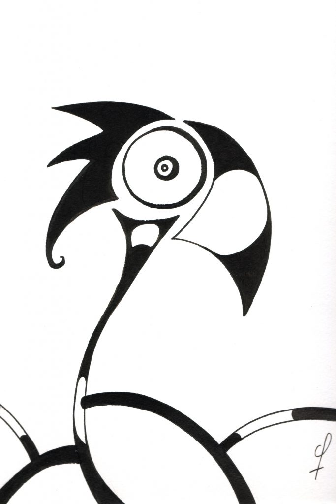 One day, One drawing - Day 051 : Ink bubbles - Ink drawing by Olivier Cornil