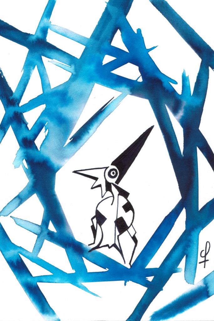 One day, One drawing - Day 053 : 20 thousand leagues under the sea - Ink drawing by Olivier Cornil