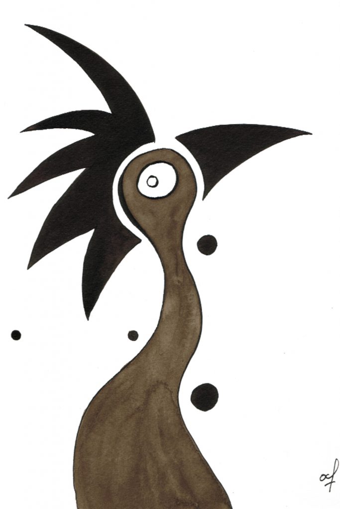 One day, One drawing - Day 058 : Paranoia - Ink drawing by Olivier Cornil
