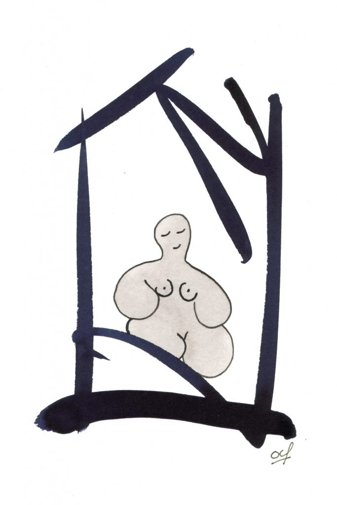 One day, One drawing - Day 061 : First Exhibition - Poster 2 - Ink drawing by Olivier Cornil