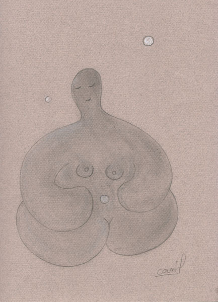One day, One drawing - Day 064 : First meditative search- Pastel drawing by Olivier Cornil