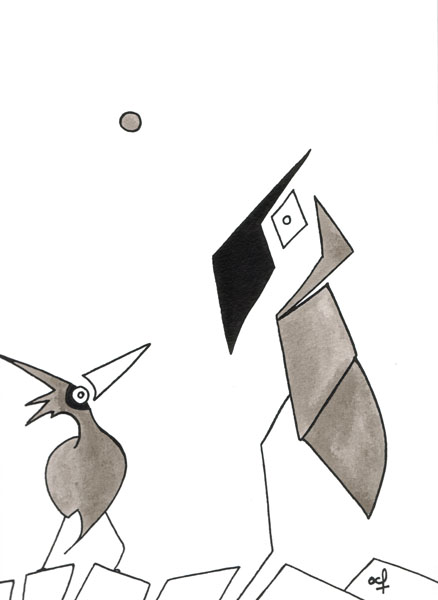 One day, One drawing - Day 083 - Enigma - Ink drawing by Olivier Cornil