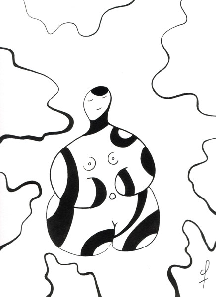 One day, One drawing - Day 105 - Electrical situation - Ink drawing by Olivier Cornil
