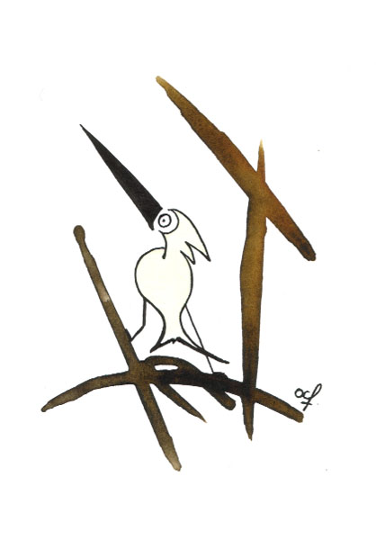 One day, One drawing - Day 113 -Guided Thinking - Ink drawing by Olivier Cornil