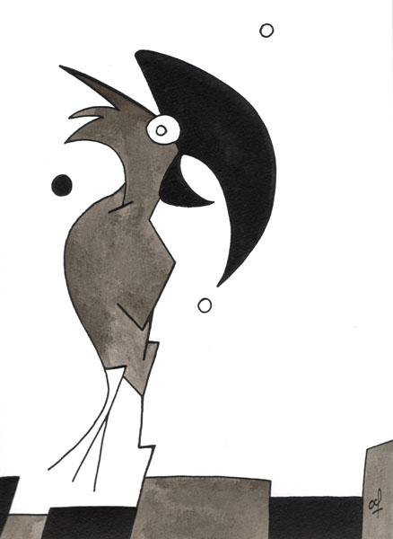 One day, One drawing - Day 117 - Want to repeat - Ink drawing by Olivier Cornil
