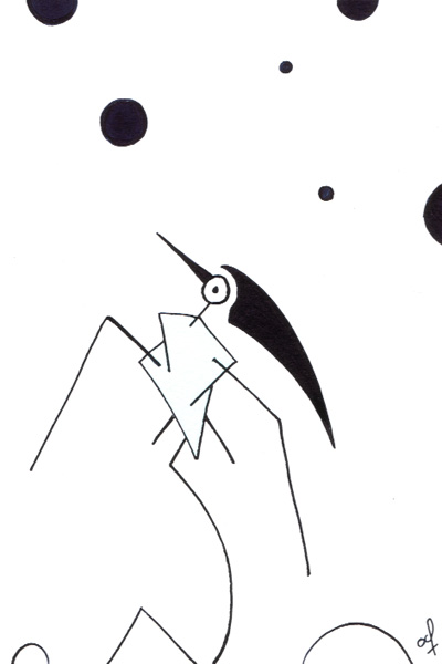 One day, One drawing - Day 125 - Enlightened positivism - Ink drawing by Olivier Cornil