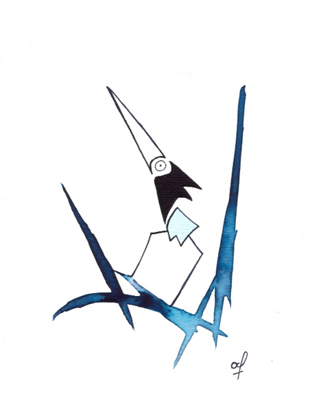 One day, One drawing - Day 126 - Clear horizons - Ink drawing by Olivier Cornil
