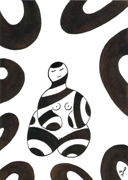 One day, One drawing - Day 135 - Peace of mind - Ink drawing by Olivier Cornil