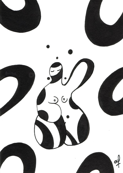 One day, One drawing - Day 136 - Shock wave - Ink drawing by Olivier Cornil