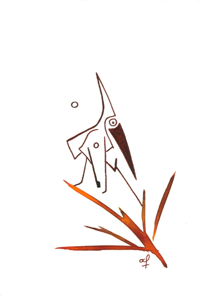 One day, One drawing - Day 141 - Ups and downs - Ink drawing by Olivier Cornil