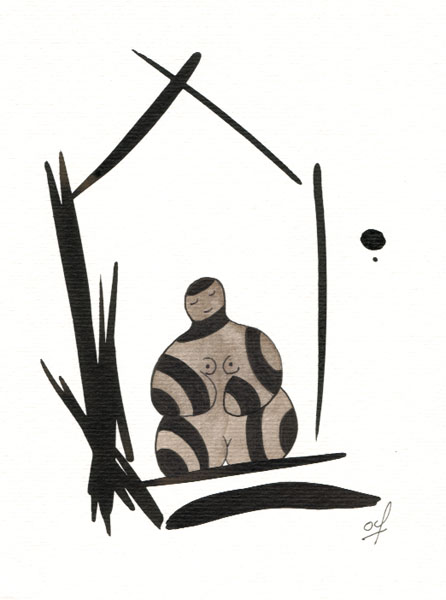 One day, One drawing - Day 145 - Serenity 02 - Ink drawing by Olivier Cornil