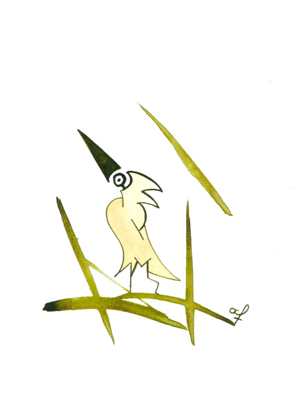 One day, One drawing - Day 147 - Ready to fly - Ink drawing by Olivier Cornil