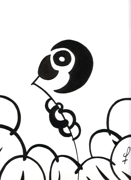 One day, One drawing - Day 149 - Rond de jambe - Ink drawing by Olivier Cornil