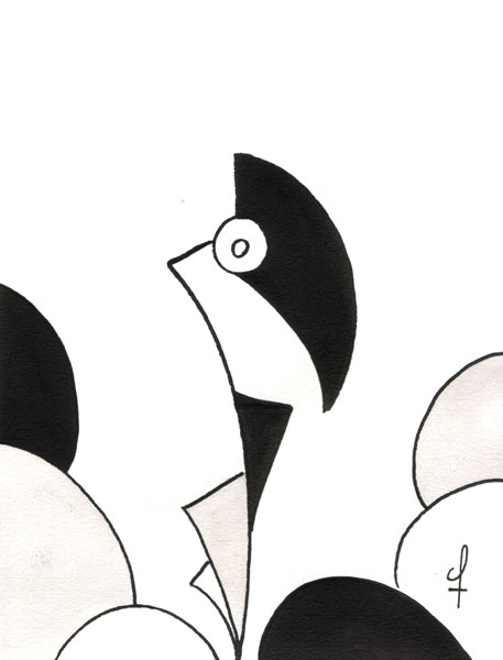 One day, One drawing - Day 151 -Protected area - Ink drawing by Olivier Cornil