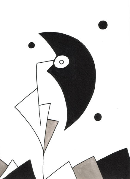 One day, One drawing - Day 152 - Chameleon - Ink drawing by Olivier Cornil
