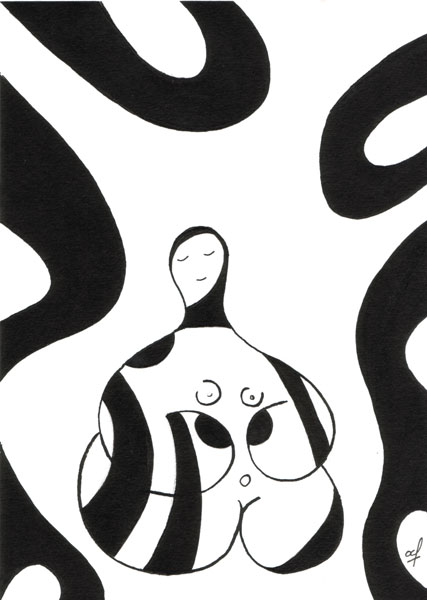 One day, One drawing - Day 155 - Time of Accounts - Ink drawing by Olivier Cornil