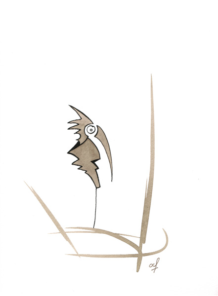 One day, One drawing - Day 162 - Never happy - Ink drawing by Olivier Cornil