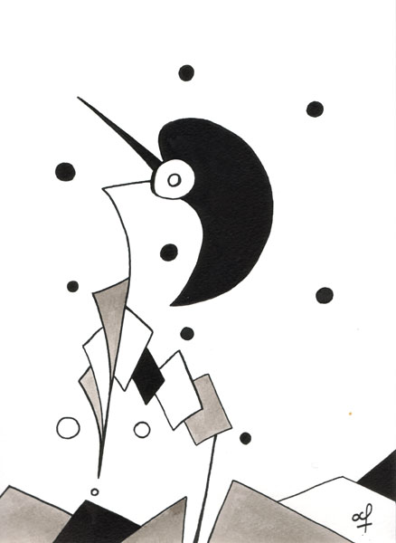 One day, One drawing - Day 164 - It's complicated! (1) - Ink drawing by Olivier Cornil