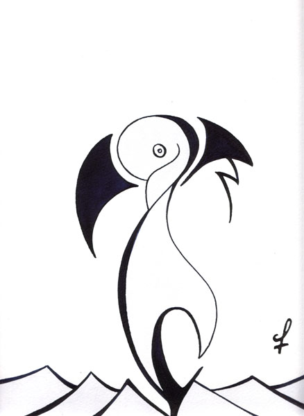 One day, One drawing - Day 179 - Fluctua Nec Mergitur - Ink drawing by Olivier Cornil