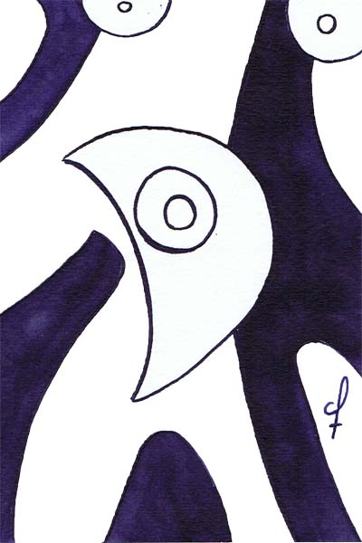 One day, One drawing - Day 191 - In my flesh - Ink drawing by Olivier Cornil