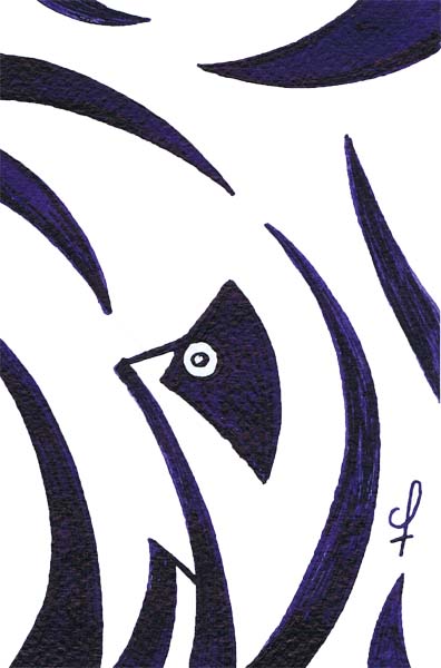 One day, One drawing - Day 194 - In the heart of chaos - Ink drawing by Olivier Cornil