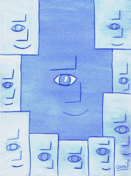 One day, One drawing - Day 218 - Great Architect (variation) - watercolor pencil drawing by Olivier Cornil