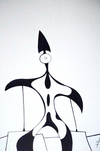 One day, One drawing - Day 224 - Chained giant wings - Ink drawing by Olivier Cornil