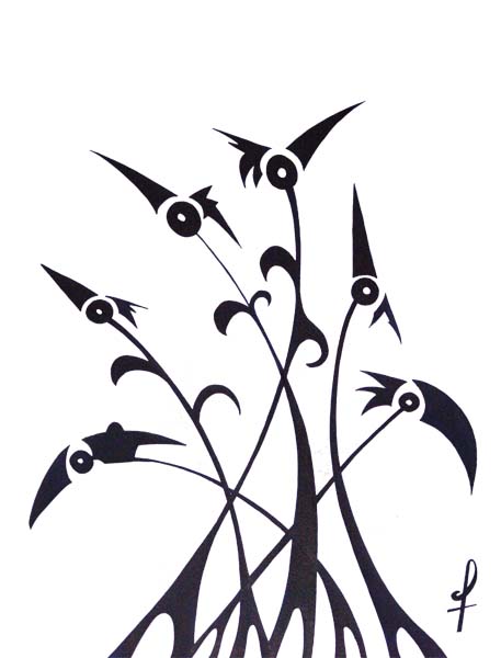 One day, One drawing - Day 227 - Family Roots - Ink drawing by Olivier Cornil