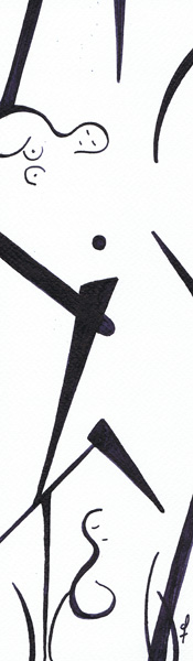 One day, One drawing - Day 229 - Roof and I - Ink drawing by Olivier Cornil