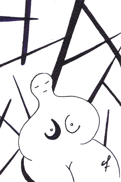 One day, One drawing - Day 230 - Reason is not prison - Ink drawing by Olivier Cornil