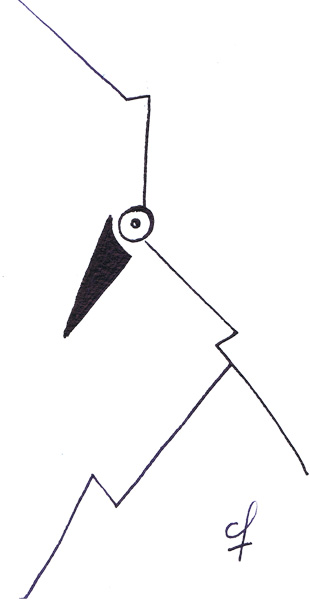 One day, One drawing - Day 235 - Flash Look 01 - Ink drawing by Olivier Cornil