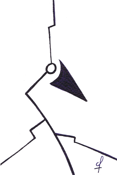 One day, One drawing - Day 236 - Flash Look 02 - Ink drawing by Olivier Cornil