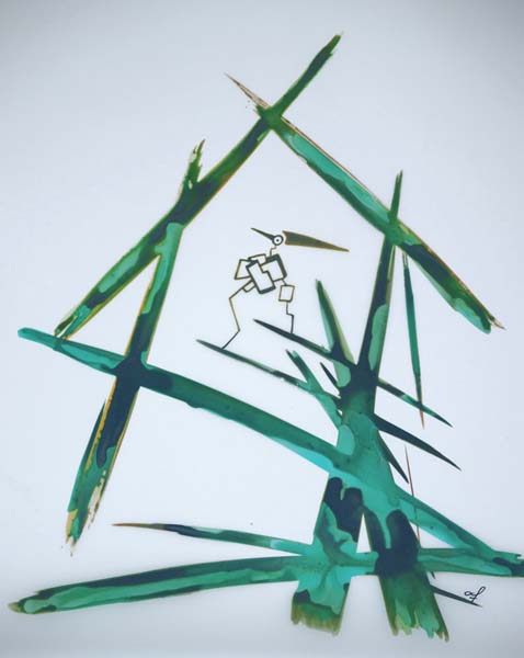 One day, One drawing - Day 254 - Gallery 33 - Ink drawing by Olivier Cornil