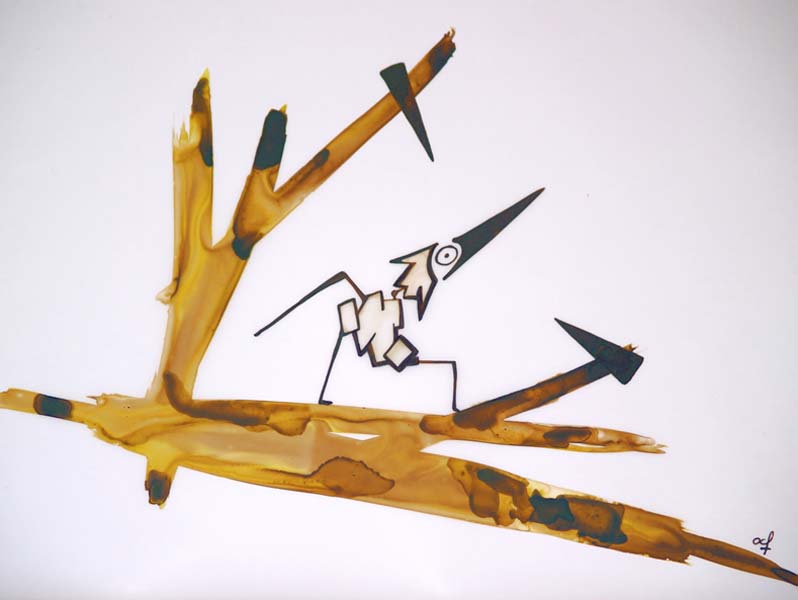 One day, One drawing - Day 258 - Trapped - Ink drawing by Olivier Cornil