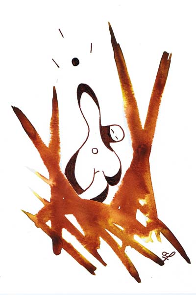One day, One drawing - Day 261 - Energy - Ink drawing by Olivier Cornil