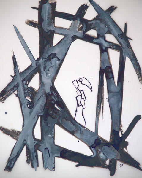 One day, One drawing - Day 275 - April poison - Ink drawing by Olivier Cornil