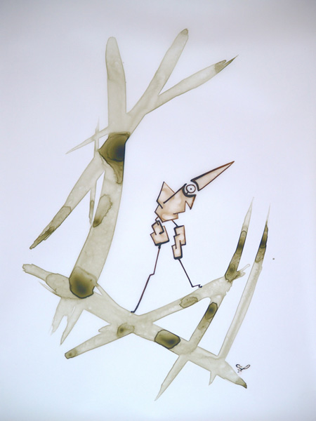 One day, One drawing - Day 279 - Resistance - Ink drawing by Olivier Cornil