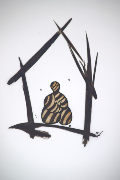 One day, One drawing - Day 281 - My Home - Ink drawing by Olivier Cornil