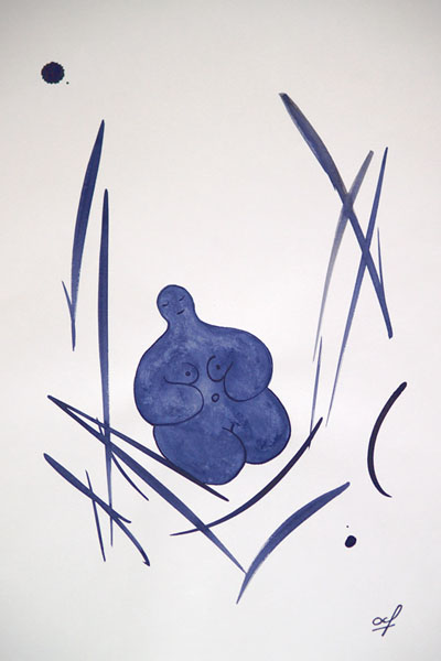 One day, One drawing - Day 290 - Rocked by the waves - Ink drawing by Olivier Cornil