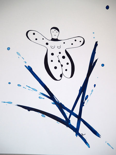 One day, One drawing - Day 293 - Liberated - Ink drawing by Olivier Cornil